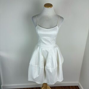 Black Halo White Structured Bubble Full Skirt Mini Cocktail Dress Size 2